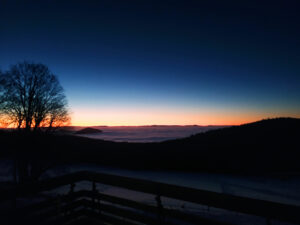 Levé du soleil depuis le chalet de la Chaume des Veaux
